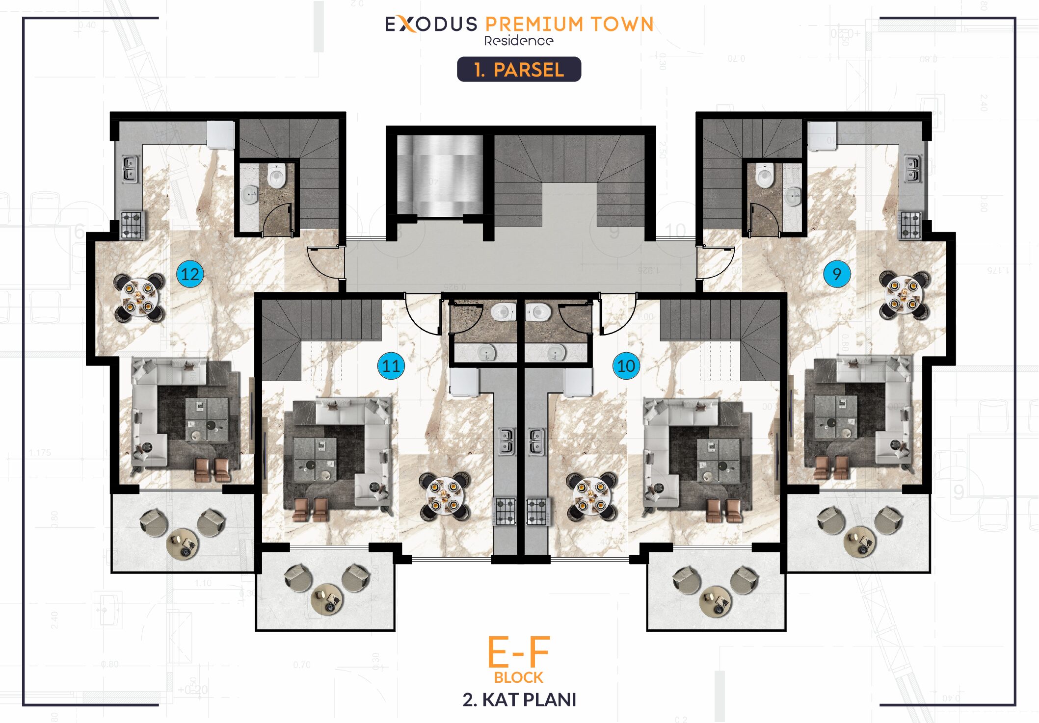1.Parcel E-F Block 2.Floor Plan