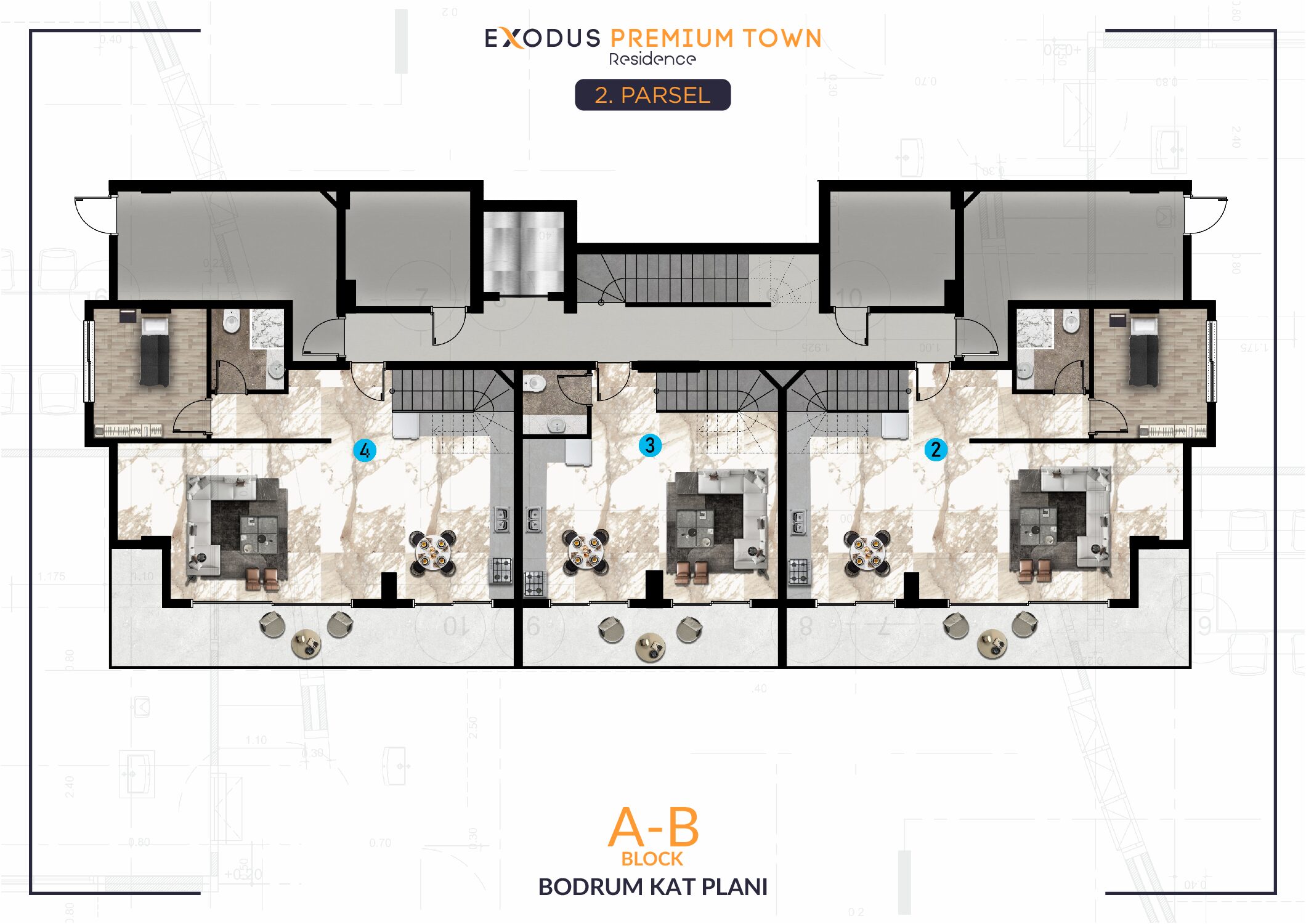 2.Parcel A-B Block Basement Floor Plan